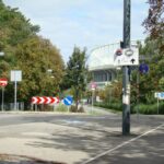 heu Blick über die Prater Hauptallee in Richtung Ernst Happel-Stadion