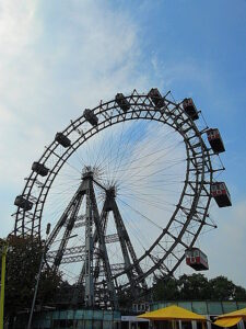 Wiener Riesenrad Seit 1897 in steter Drehbewegung, das Wiener Riesenrad.