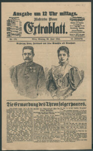 "Illustrirtes Wiener Extrablatt" mit der Meldung von der Ermordung des Thronfolgerpaares, 29. Juni 1914 