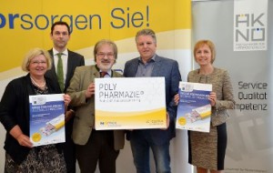 v.l.: Dir.-Stv. Dr. Martina Amler (NÖGKK), Priv.-Doz. Dr. Robert Sauermann (HV), MR Dr. Dietmar Baumgartner (ÄK), Gerhard Hutter, Dr. Michaela Stitz (beide NÖGKK). Foto: NÖGKK