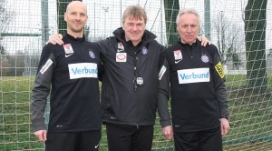 Diese Drei sollen es von nun an richten: Christoph Glatzer, Andreas Ogris und Robert Sara (von links) leiten ab sofort die Geschicke beim FK Austria Wien. Foto: FAK
