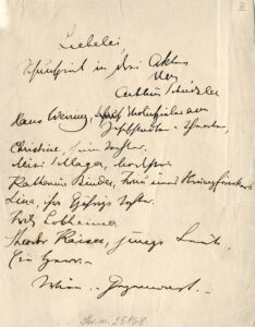 Von Hand geschrieben von Arthur Schnitzler. Foto: ÖNB
