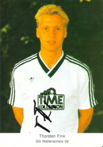 Der 22jährigen Thorsten Fink im Dress der SG Wattenscheid 09 aus Bochum 6 der Spielzeit 1989/90, 2. Deutsche Bundesliga am Beginn seiner großen Karriere.