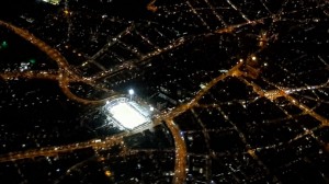 Das Städtische Stadion an der Grünwalder Strasse - der 60iger sagt auch, München Giasing dazu - aus der Luft. Foto: oepb