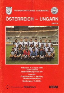 Offizielles ÖFB-Matchprogramm von 1988. Sammlung: oepb