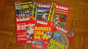 Auch die kicker Sonderhefte aus dem Nürnberger Olympia-Verlag - hier im Wandel der Zeit - erfreuen sich steigender Beliebtheit. Foto: oepb