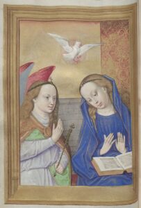 Verkündigung des Engels an Maria, Stundenbuch (lat.), Gent-Brügger Schule, Anfang 16. Jh. Foto: ÖNB
