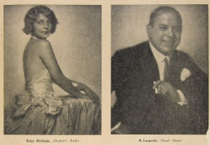 Betja Milskaja und Hermann Leopoldi aus “Das Organ der Varieté Welt” vom 25. Jänner 1930. Foto: Mandelbaumverlag