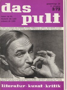 Zeitschrift „Das Pult“, Cover mit Heimito von Doderer, 1973. Foto: Österreichische Nationalbibliothek