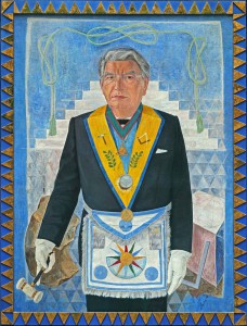 Alexander Giese als Großmeister, Reproduktion eines Gemäldes von Herbert Stepan, 1988. Foto: Großloge Österreich