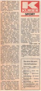 KURIER-Artikel am 4. September 1981 nach dem Wiener Derby im ÖFB-Cup Achtelfinale. Sammlung: oepb