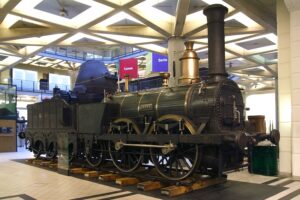 Bei der “Ajax” handelte es sich um eine Güterzug-Dampflokomotive der Kaiser Ferdinand-Nordbahn des Jahres 1841. Sie hatte eine Gewicht von 28,7 t. Foto: Technisches Museum Wien