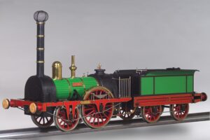 Dies ist ein Modell der Dampflokomotive Austria der Kaiser Ferdinand-Nordbahn. Anno 1837 erbaute, schwankte das Gewicht zwischen 18 und 19 t. Foto: Technisches Museum Wien