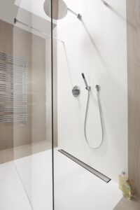 ACO Image Bild Baddesign mit eingebauter ShowerDrain E+ Duschrinne. Foto: ACO