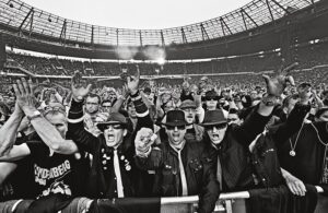Udo Lindenberg, soweit das Auge reicht. Auf der Bühne, vor der Bühne, im Zuschauerbereich ... Aus Udo Lindenberg / Stärker als die Zeit. Foto: Tine Acke / teNeues