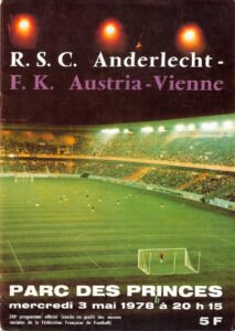 Cover des offiziellen Match-Programms. Sammlung: oepb