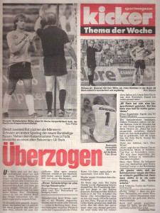 kicker-Faksimile vom Juli 1988. Ein gewisser Franco Foda sah damals übrigens auch ROT. Sammlung: oepb