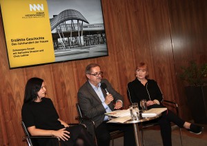 Politische Gleichstellung ist noch keine soziale Gleichstellung! Auftaktveranstaltung zum Schwerpunkt „100 Jahre Frauenwahlrecht“. Von links: Katharina Strasser (Leiterin Literaturedition NÖ), Reinhard Linke (Moderation), und Chris Lohner. Foto: Museum Niederösterreich