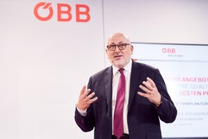 Andreas Matthä, Vorstandsvorsitzender ÖBB-Holding AG, im Rahmen der Pressekonferenz betreffend Fahrplanwechsel 2019. Foto: ÖBB / Marek Knopp