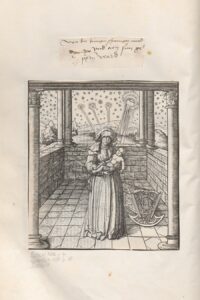 Die Geburt Maximilians im „Weißkunig“ unter himmlischen Vorzeichen. Foto: Österreichische Nationalbibliothek 