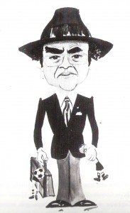 So sah er sich selbst am liebsten und verwies immer wieder gerne auf diese getroffene Karikatur, die ihn von seiner besten Seite zeigte. Sammlung: oepb