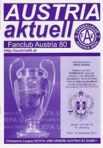 Das liebevoll gestaltete Din A5-Fanzine AUSTRIA aktuell begleitete zahlreiche Fußballfans durch die Jahrzehnte. Foto: oepb
