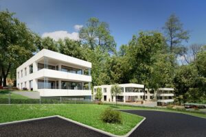 GRIFFNER baut am Rosenhain in Graz ein innovatives Immobilienprojekt mit sieben Wohneinheiten. Foto: www.villen-im-park.at