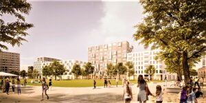 Birgit Hebein, Vizebürgermeisterin und Planungsstadträtin, Marcus Franz, Bezirksvorsteher Favoriten, und Silvia Angelo, Vorständin ÖBB-Infrastruktur AG haben dazu erste Details vorgestellt. Foto: © ÖBB estudio elgozo