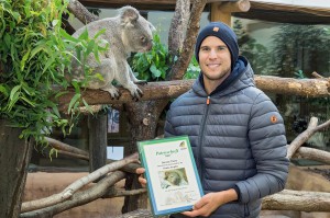 Dominic Thiem mit Koala-Männchen Wirri Wirri. Foto: © Daniel Zupanc