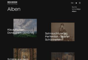 Wien Museum Online Sammlung, Screenshot, 2020 Foto: © Wien Museum 