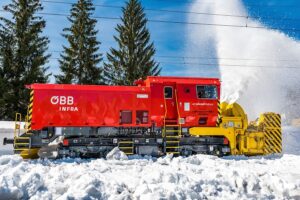 Die Schneeschleudern der ÖBB sorgen für einen reibungslosen Ablauf des Fahrplans, gerade im Winter. Foto: © ÖBB / Michael Fritscher